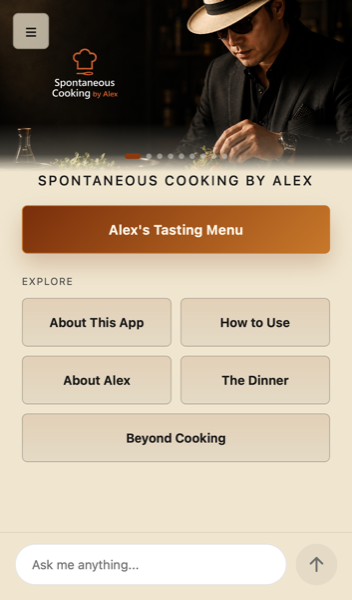 Spontaneous Cooking by Alex, built on i80 Agent